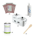 Pack cire traditionnelle Luxe comprenant chauffe-cire, cires et produits d'épilation