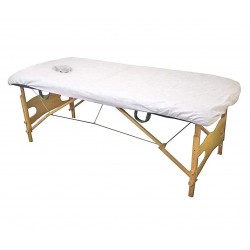 Disposable fitted sheet with facial hole 10u | Official distributor...