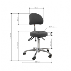 Hydraulic stool with backrest Rhoda (grey) | Official distributor o...