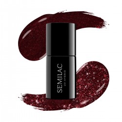 Nail polish Semilac nº393 (Sparkling Black Cherry)