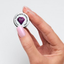 Semilac T17 Top No Wipe Sparkling Pink 7ml | Official distributor o...