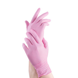 Pink nitrile gloves 100 u.