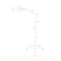 Vue générale de la lampe loupe Nox sur pied