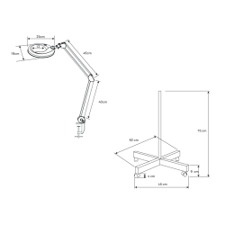 Magnifiyng lamp leds Magni with base | Official distributor of WEEL...