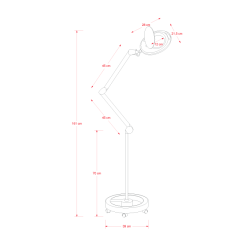 Lámpara lupa Mega con pie