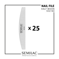 Semilac Pro Pack 25 limas media luna 100/180 | Official distributor...