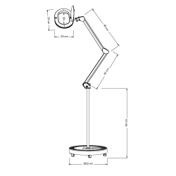 Lámpara lupa Niya con pie | Distribuidor oficial de DDUUEETT