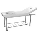 Vue latérale de la table fixe Luna en deux sections.