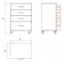 Drawers beauty trolley Handy | Official distributor of WEELKO. Spec...