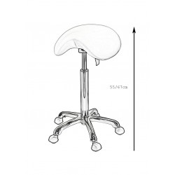 Taburete Practi+ con respaldo, altura regulable por gas