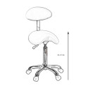 Vue éclatée du tabouret avec dossier Uranus+, design moderne