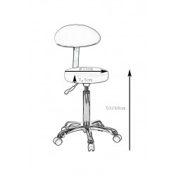 Round-shaped stool with backrest Saturne+ | Official distributor of...