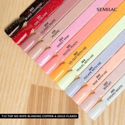 Semilac T13 Top No Wipe Blinking Copper & Gold Flakes 7ml | Officia...