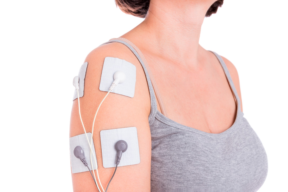 Colocación electrodos TENS para dolor de antebrazo  Electroestimulación  TENS para terapia del dolor 